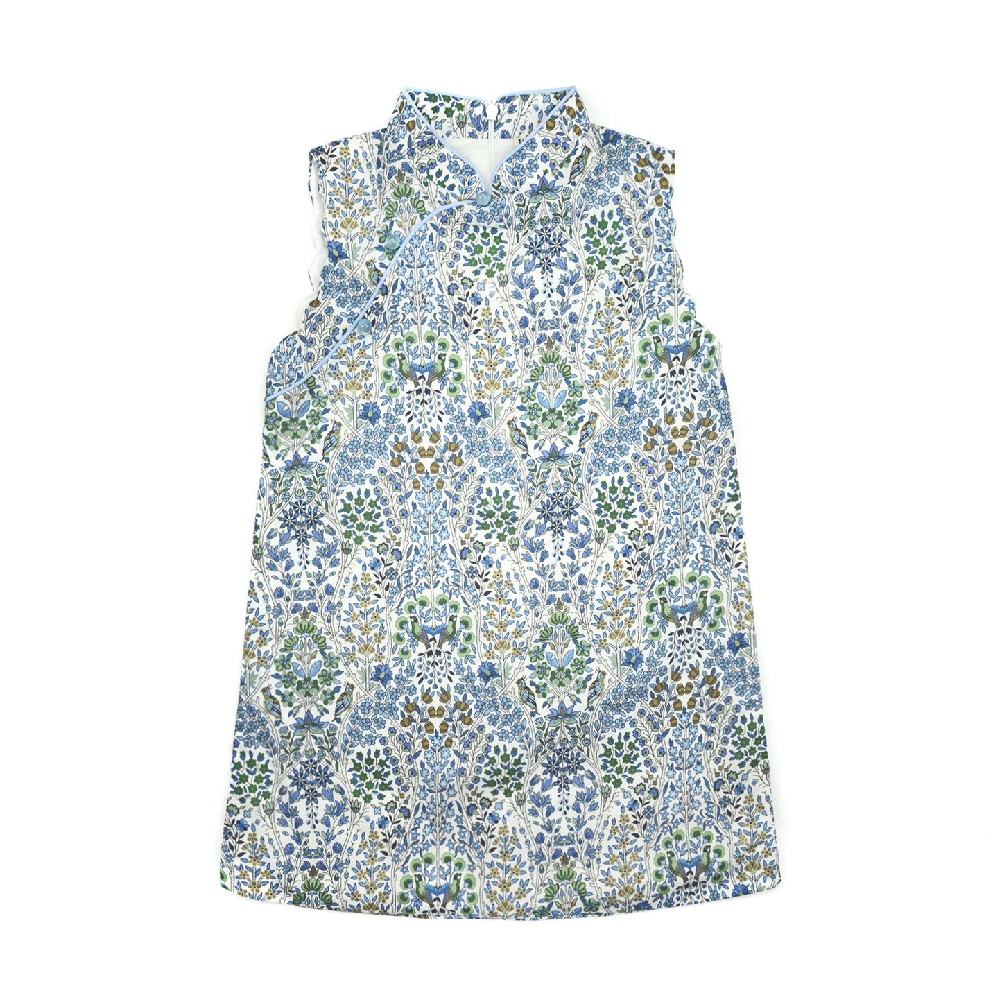 Girls Bluebird Head Sleeveless Cheongsam Dress
