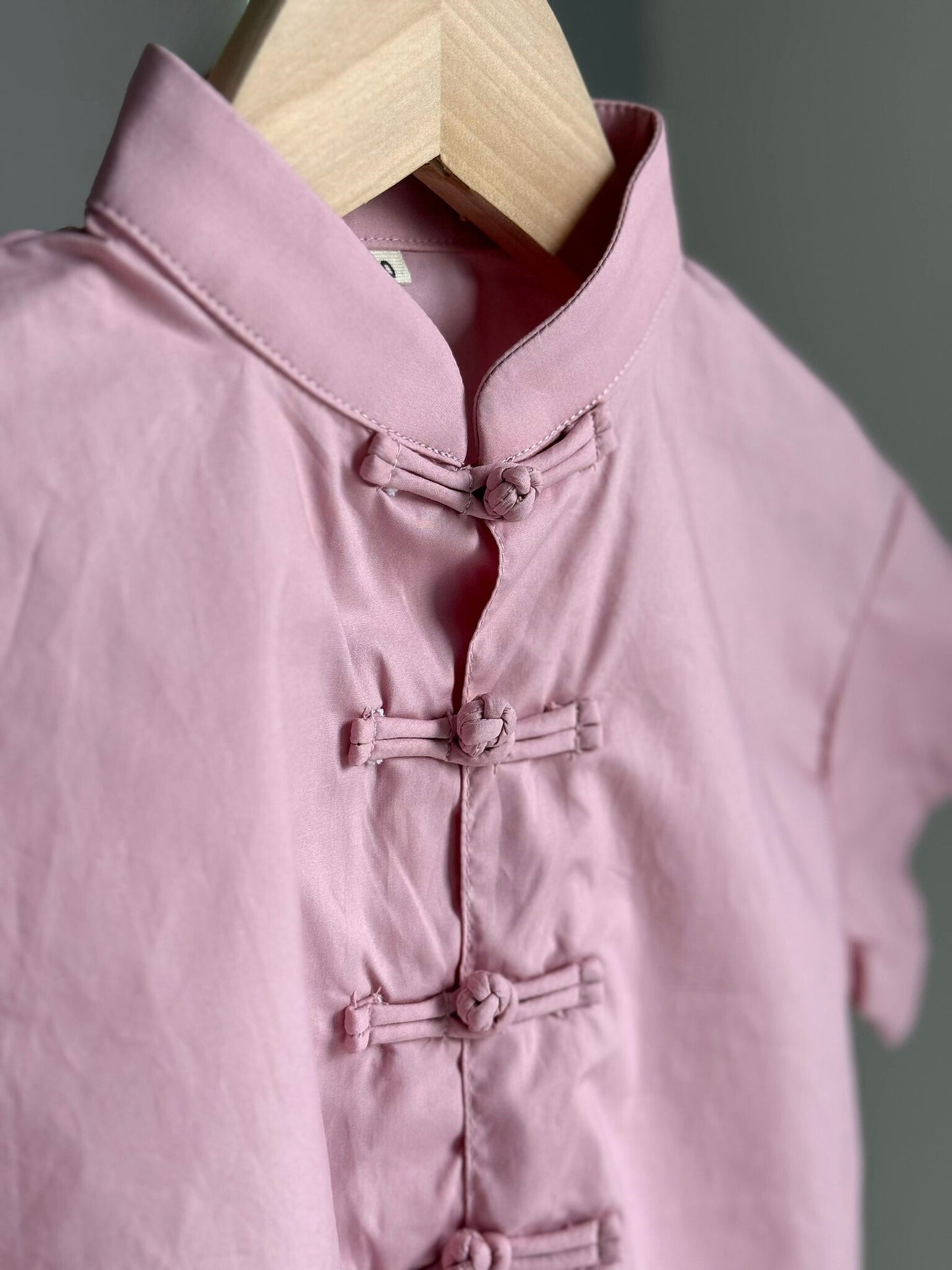 Boys Pink Cheongsam Set (Top & Shorts)