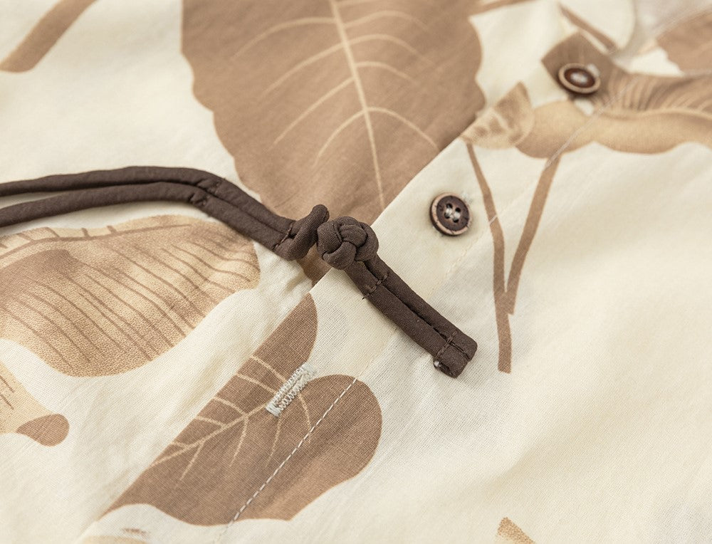 Boys Brown Cheongsam Set (Top & Shorts)