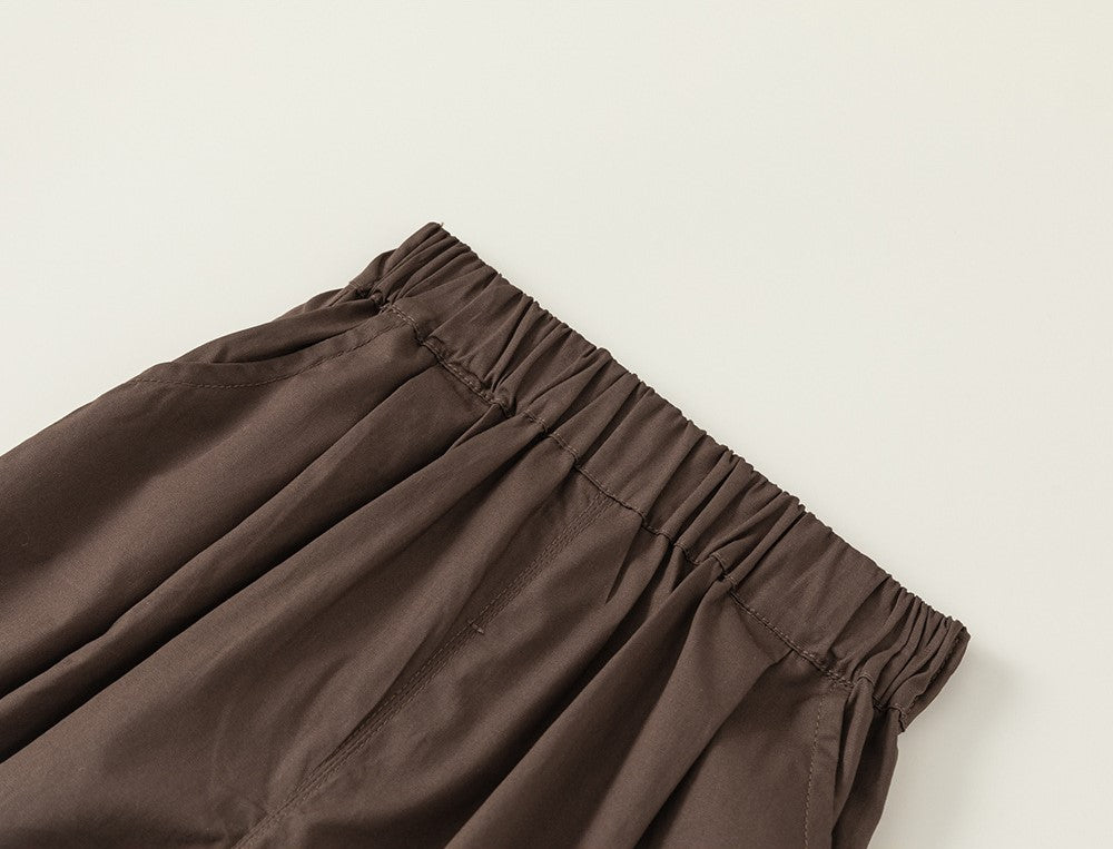 Boys Brown Cheongsam Set (Top & Shorts)