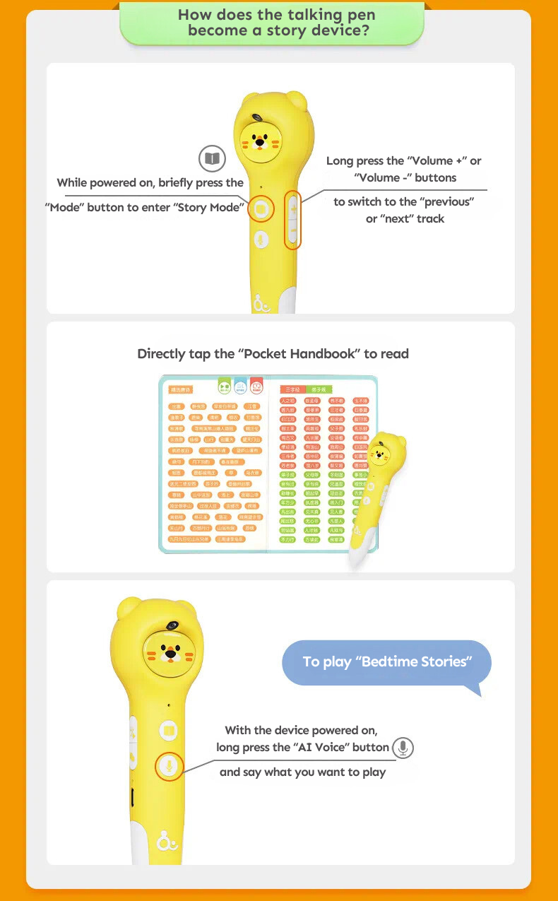 Quway Bilingual AI Talking Pen S7 (Mandarin & English) with 20 Early Learning Books