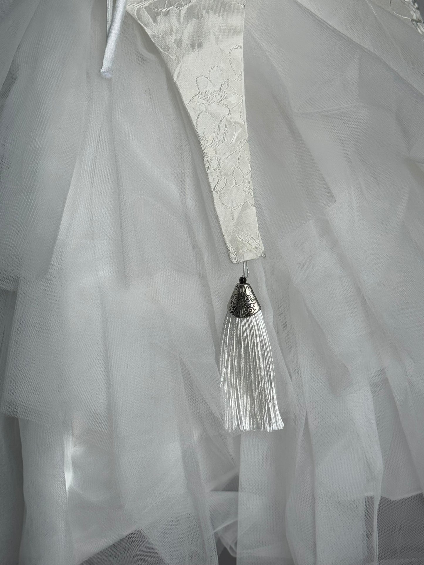 Girls White Cheongsam Top & Tulle Skirt