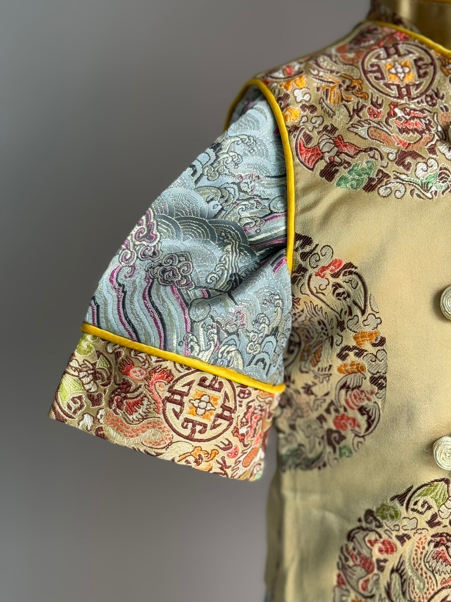 Boys Fortune Cheongsam with Vest & Chinese Hat