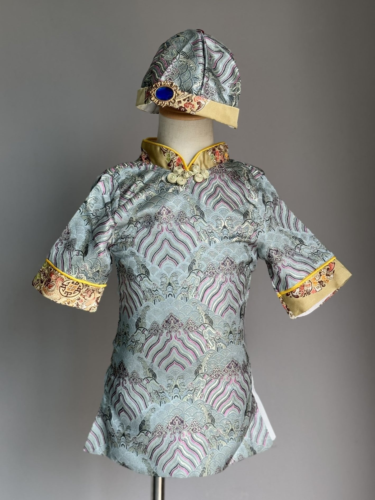 Boys Fortune Cheongsam with Vest & Chinese Hat