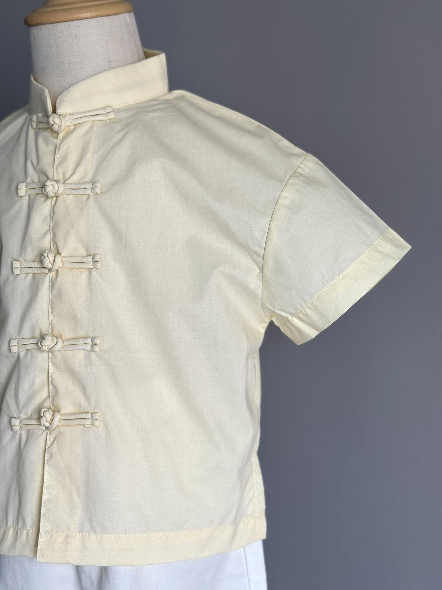 Boys Yellow Cheongsam Set (Top & Shorts)