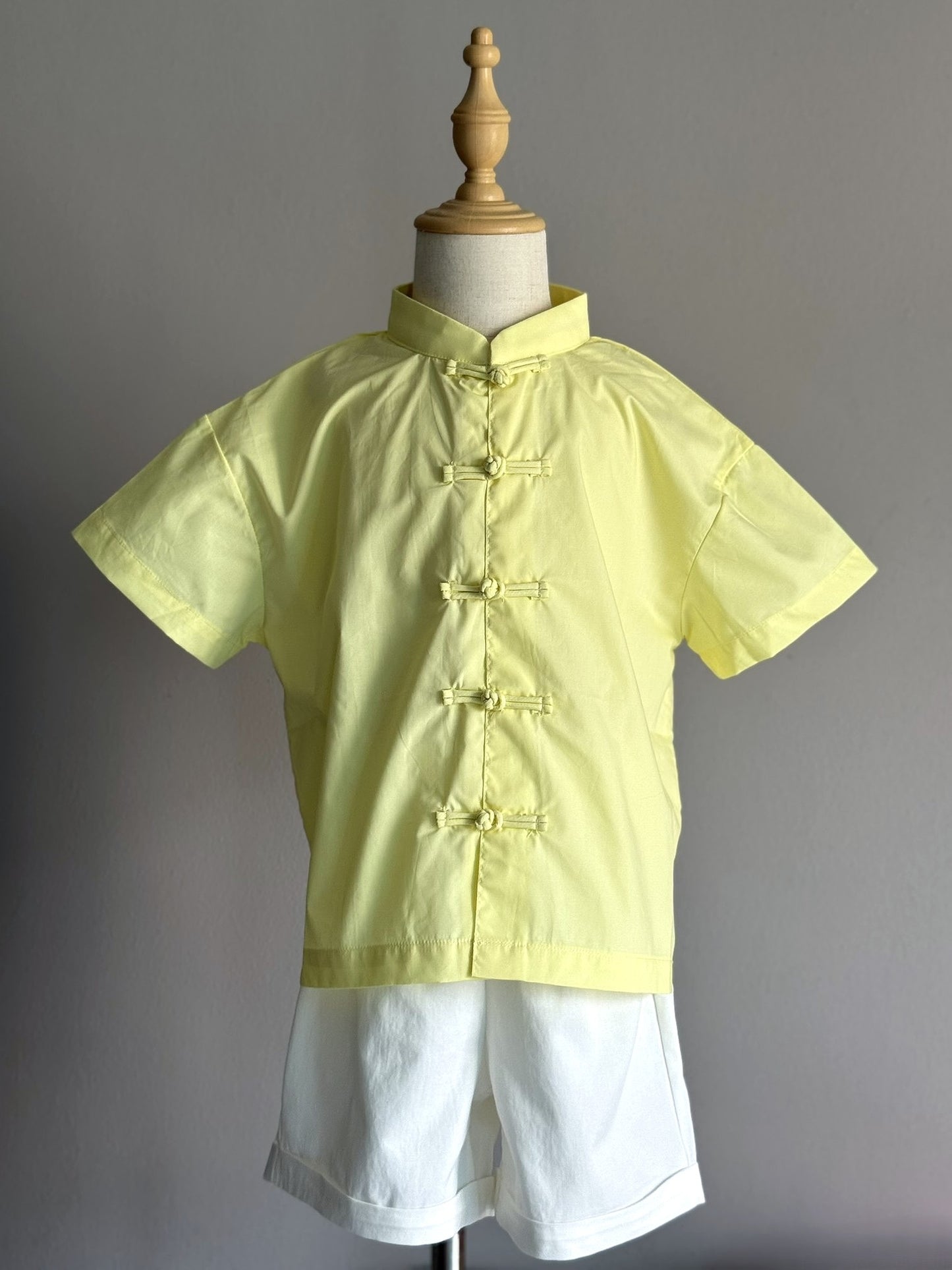 Boys Yellow Cheongsam Set (Top & Shorts)