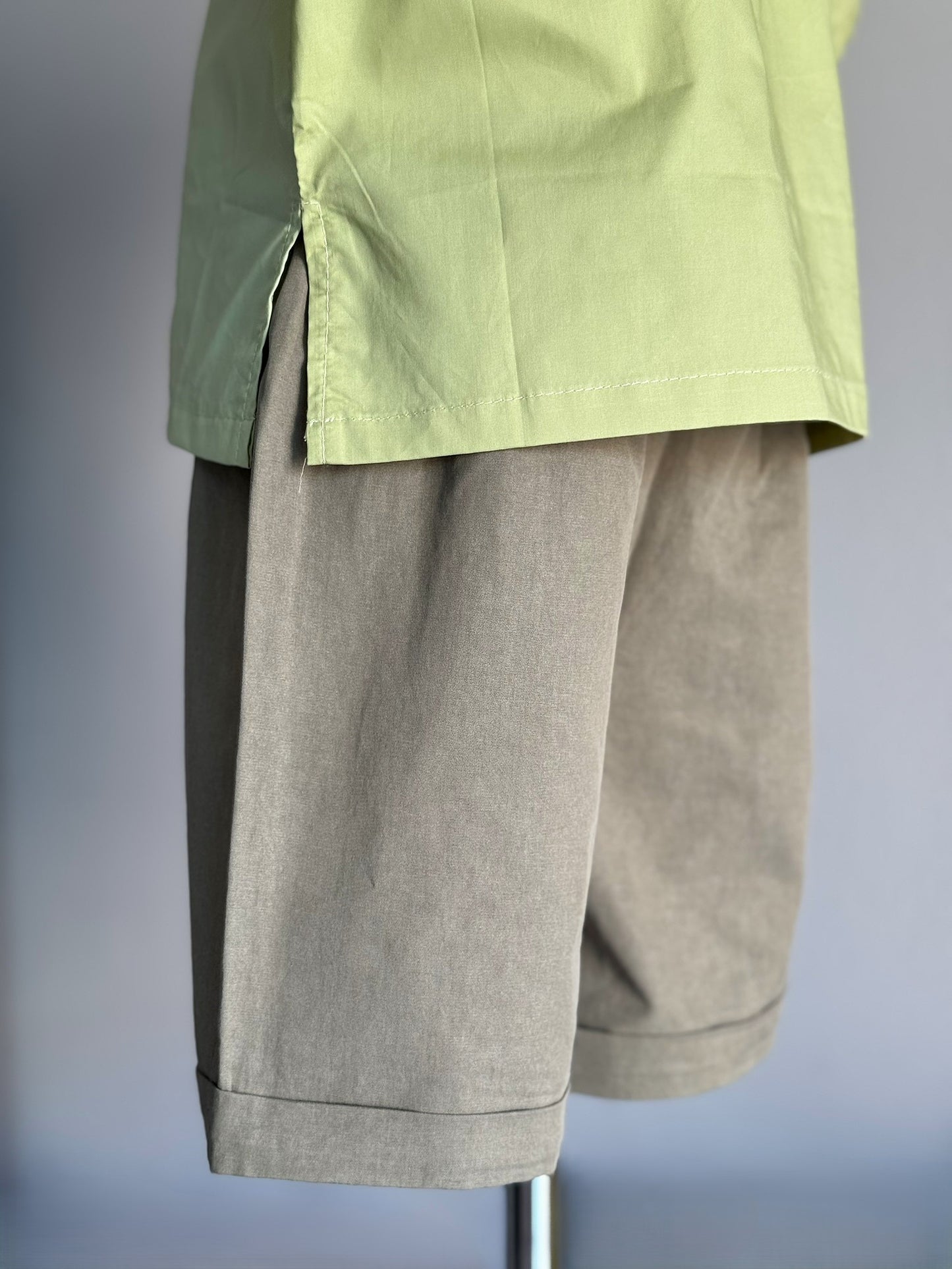 Boys Green Cheongsam Set (Top & Shorts)
