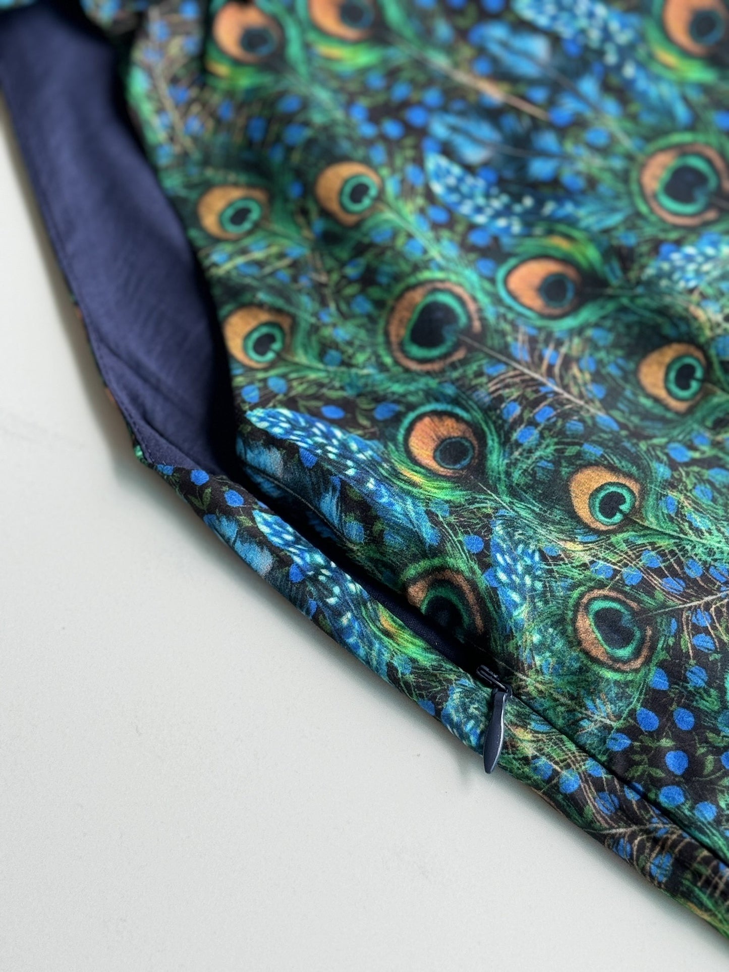 Girls Peacock Feather Halter Cheongsam