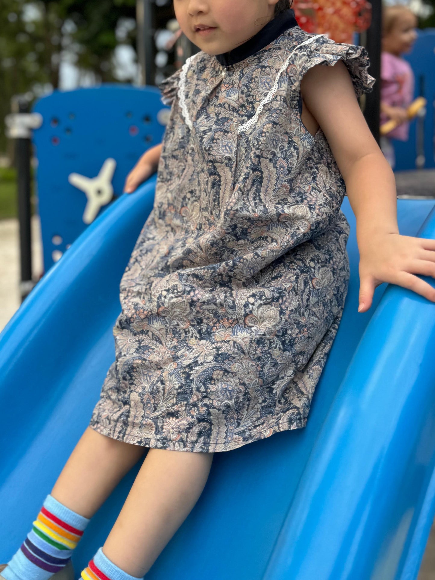 Girls Phoenix Tail Ruffle Sleeve Cheongsam Dress