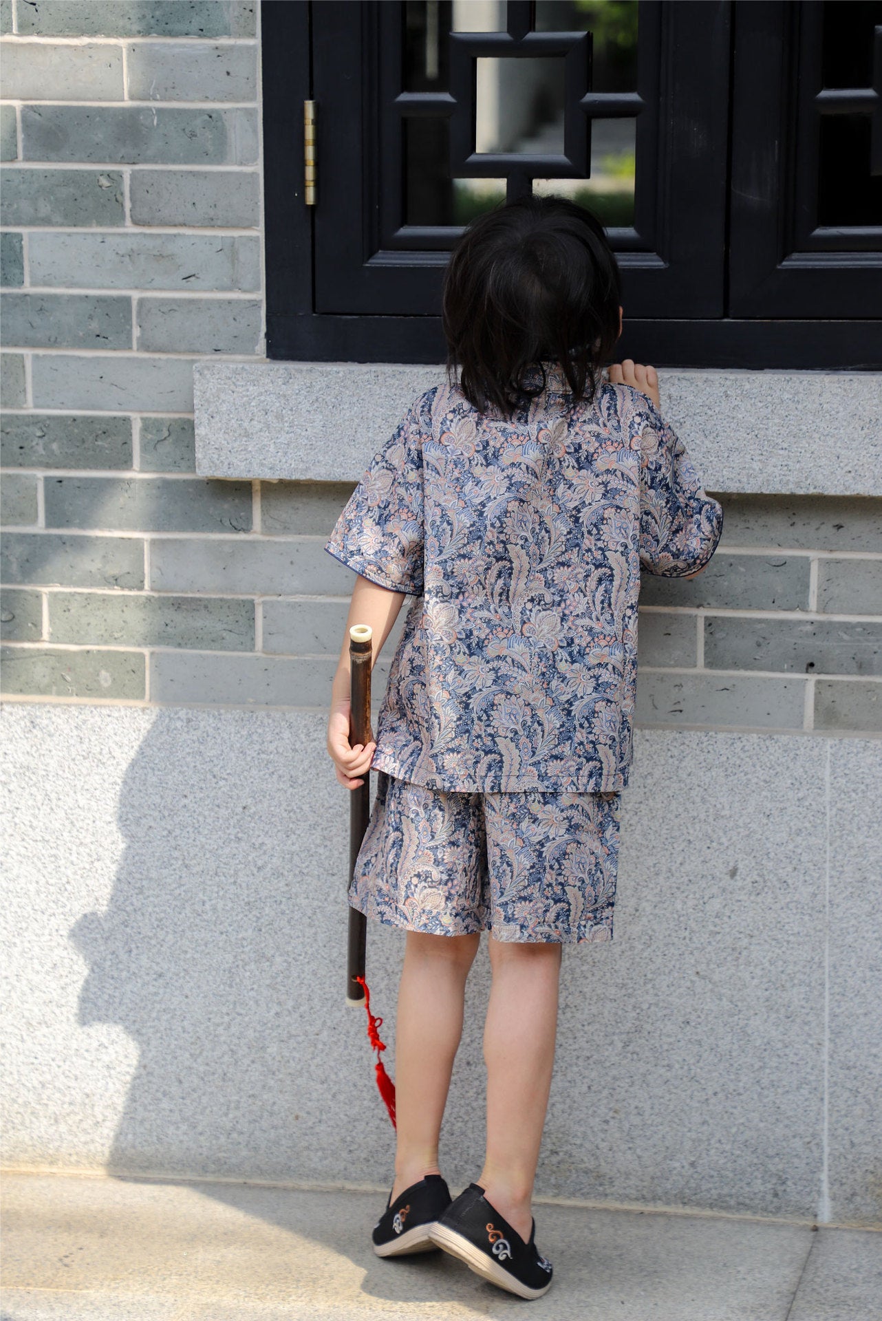 Boys Phoenix Tail Cheongsam Set (Top & Shorts)