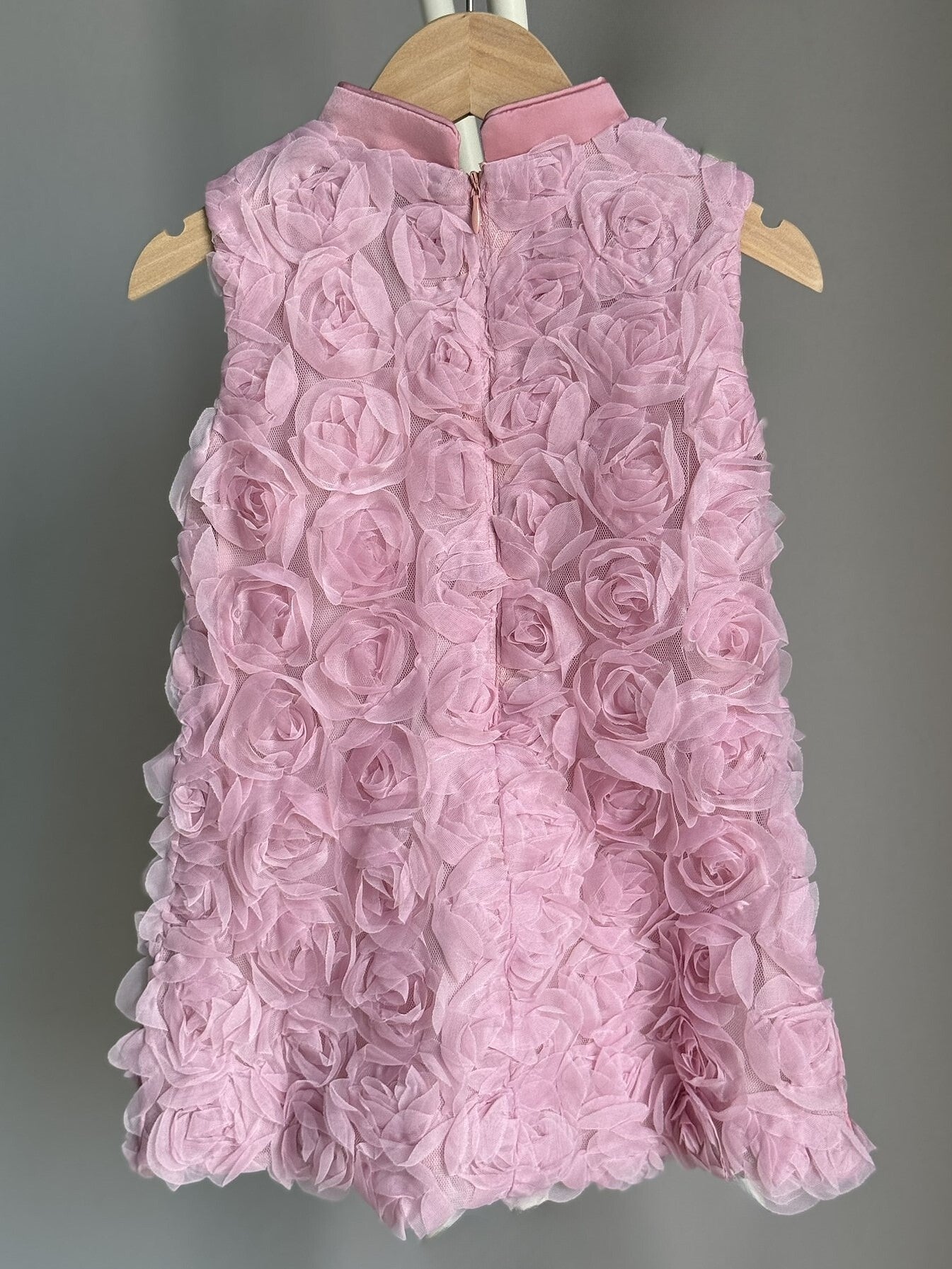 Girls Pink Rose Sleeveless Cheongsam Dress