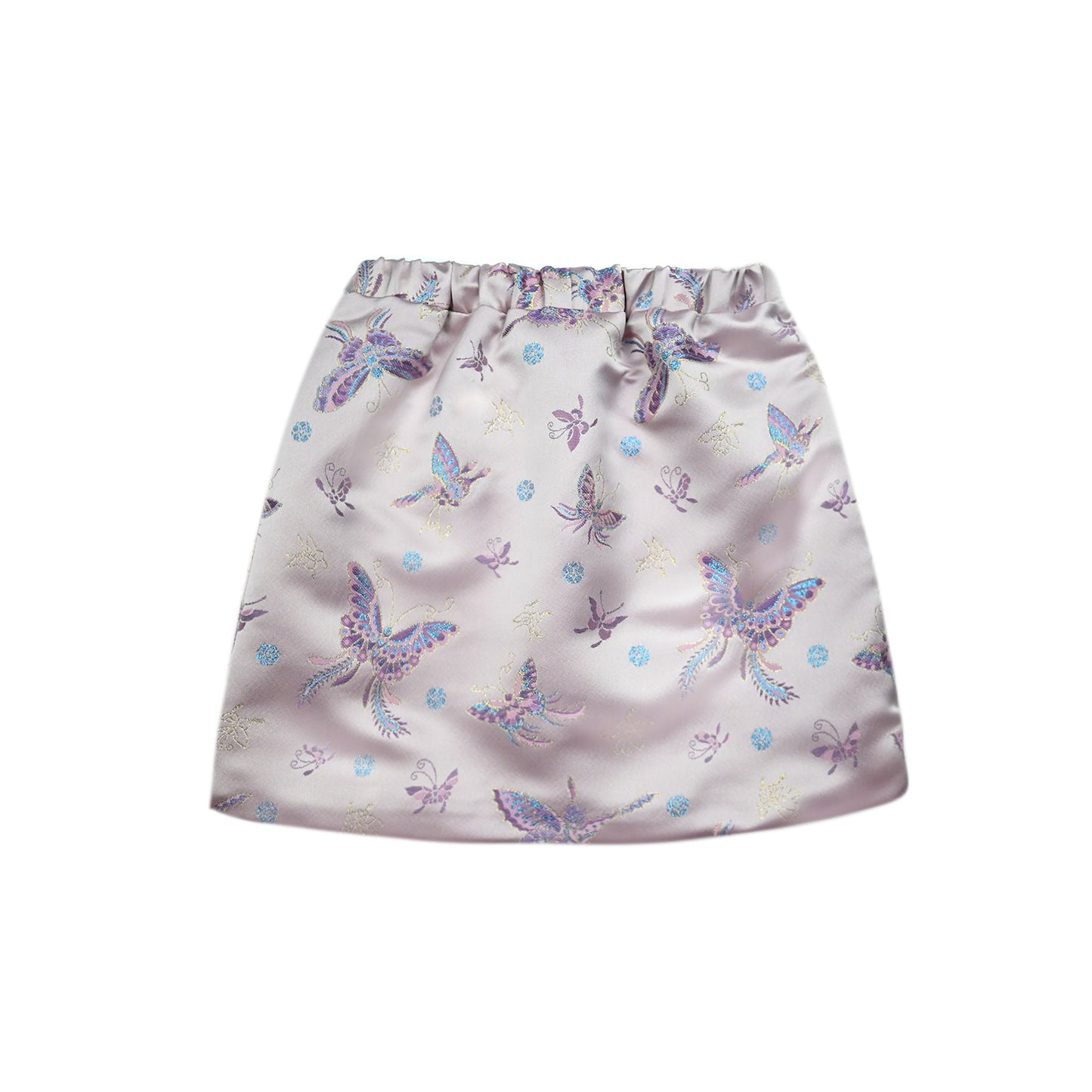 Girls Purple Butterfly Cheongsam Vest with Skirt