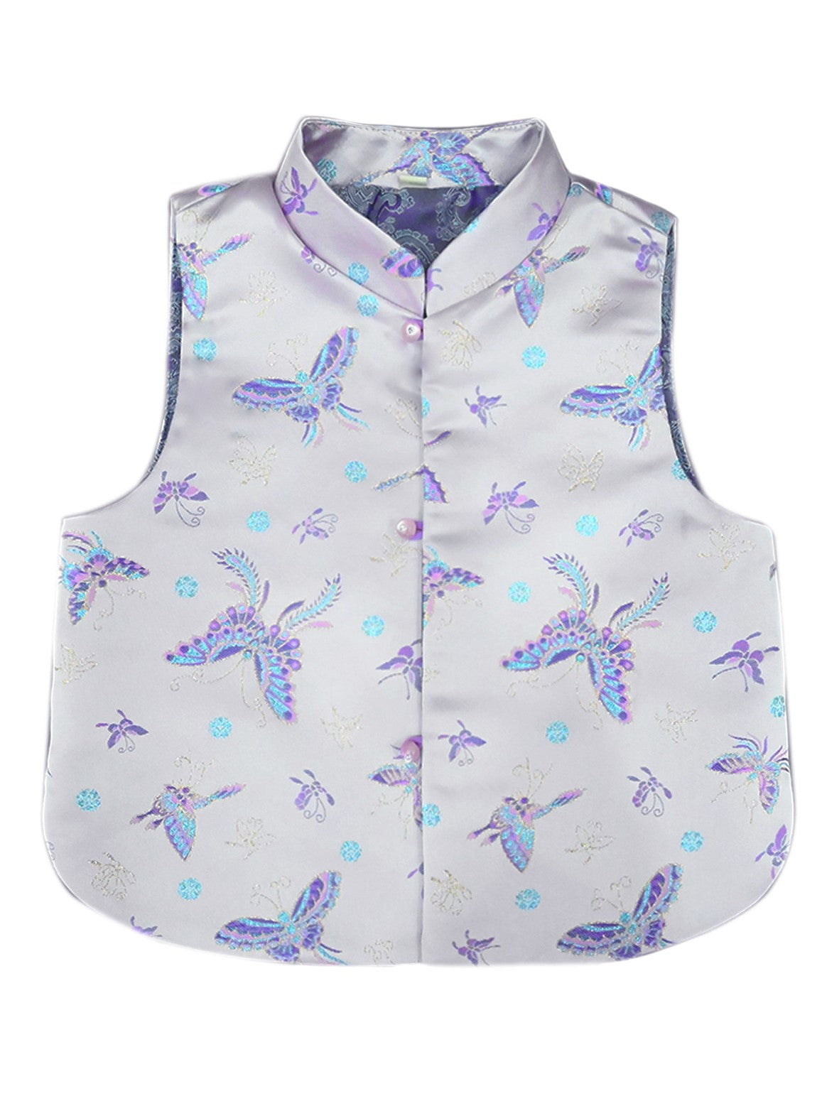 Women Purple Butterfly Cheongsam Vest