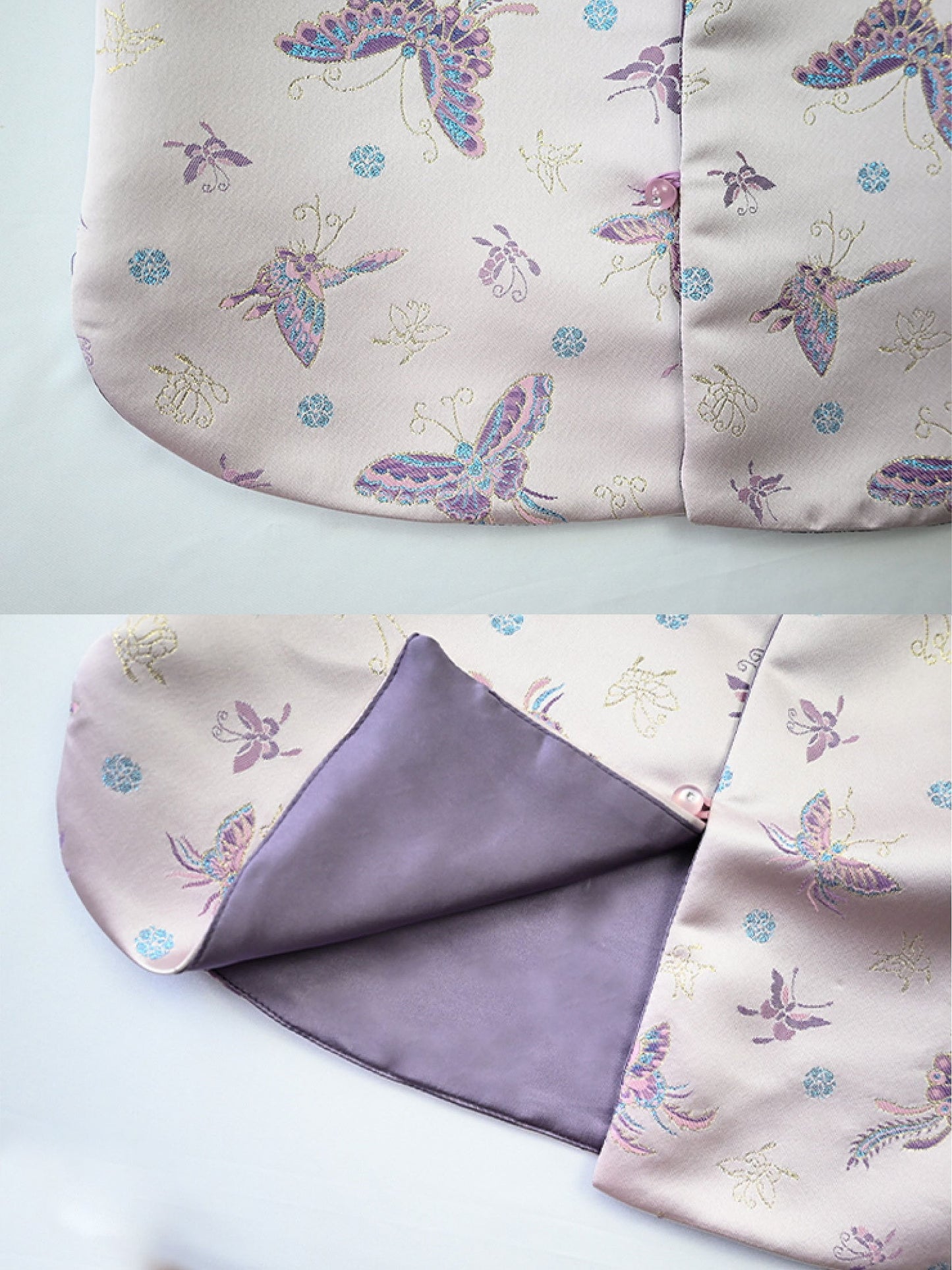 Women Purple Butterfly Cheongsam Vest