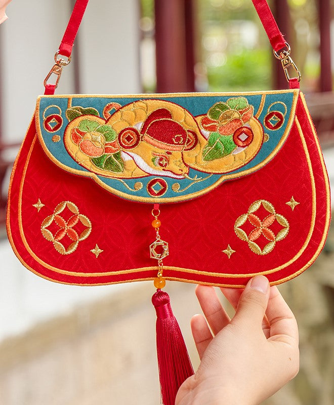 Embroidered Lucky Snake Crossbody Bags