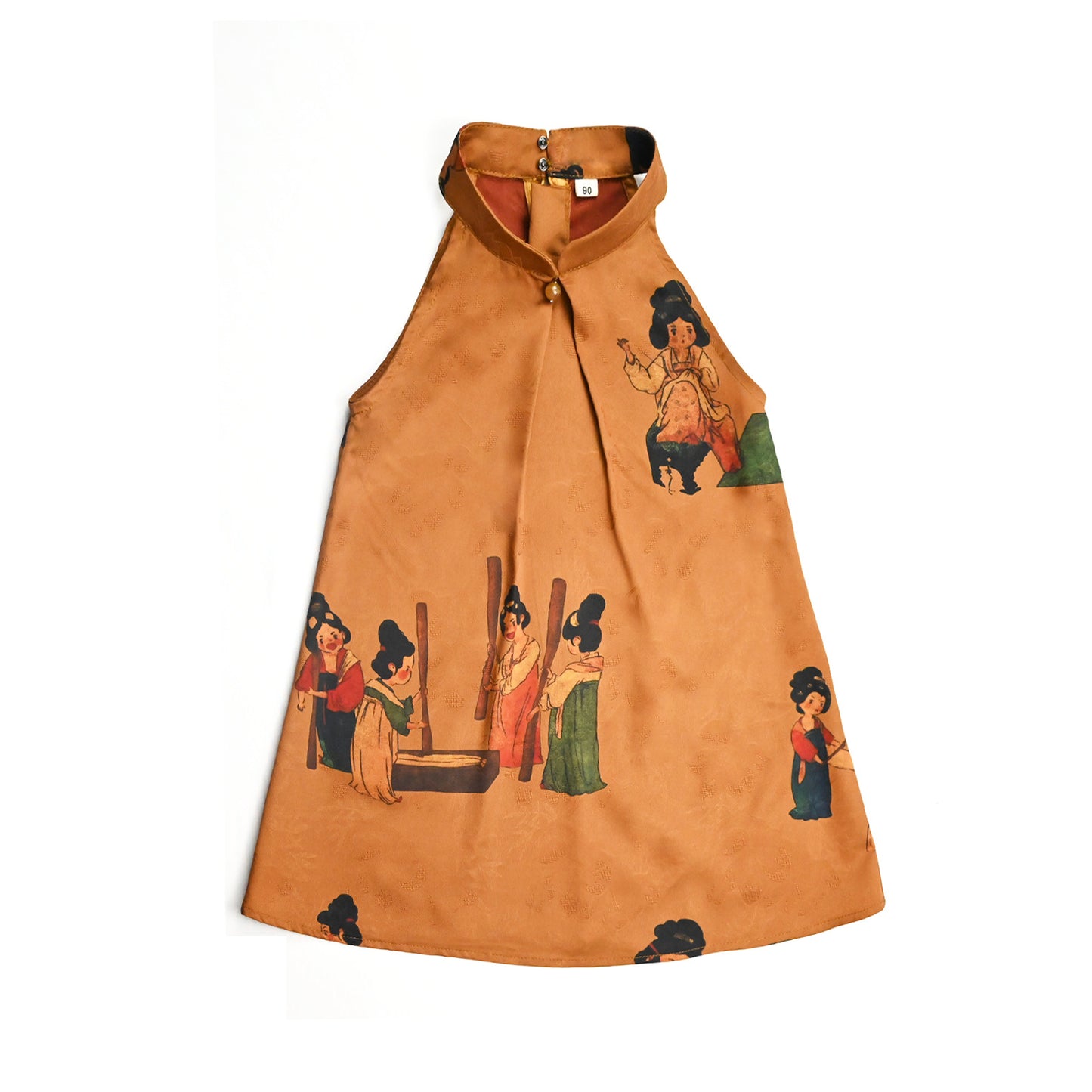 Women Tang Dynasty Halter Cheongsam