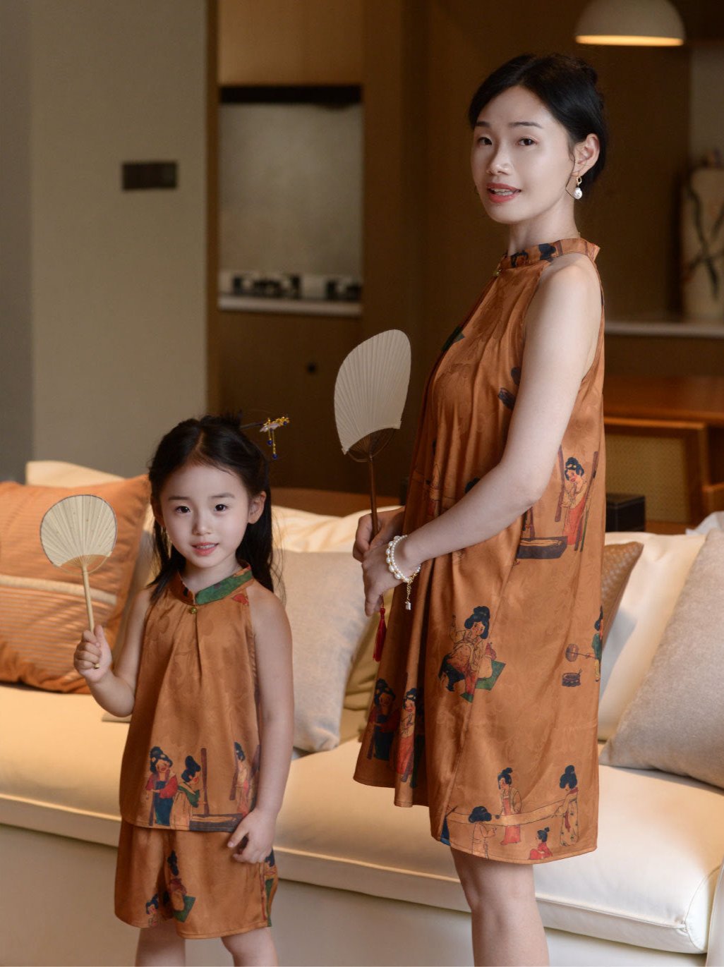Women Tang Dynasty Halter Cheongsam