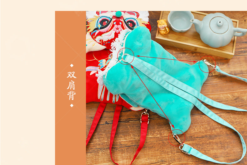 Chinese New Year 3D Embroidered Awakening Lion Bag