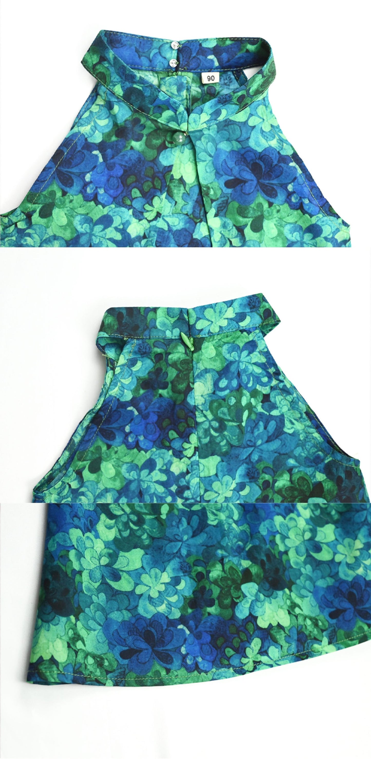 Girls Emerald Bay Halter Cheongsam Dress