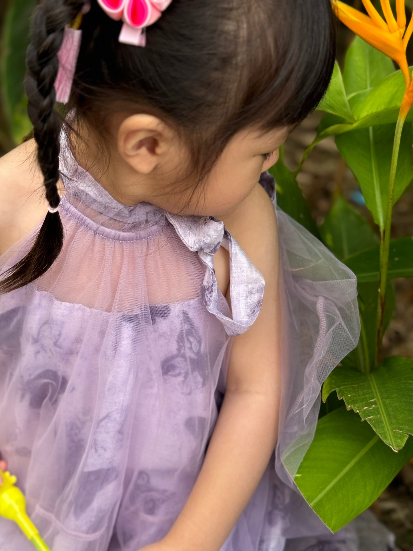 Girls Purple Butterfly Fairy Halter Dress