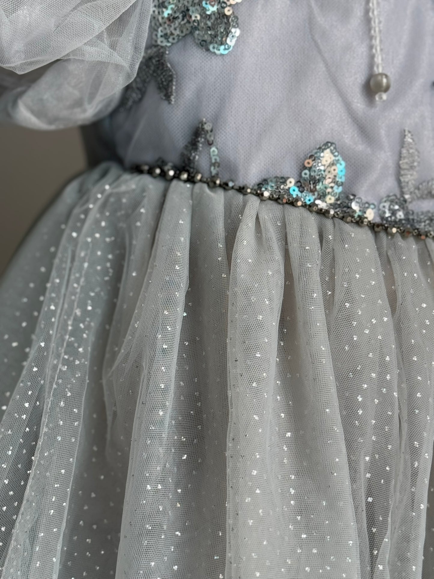 Girls Starry Sky Cheongsam Tulle Dress with Sequin