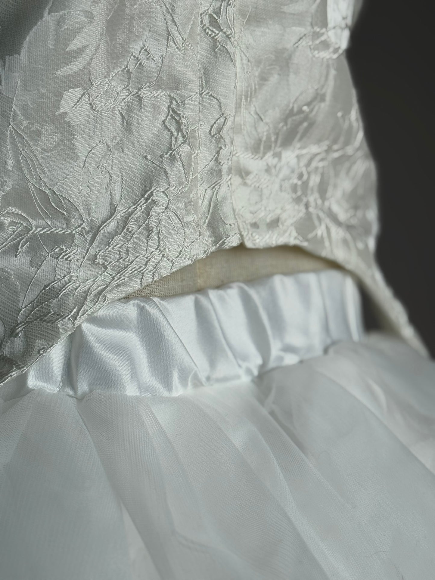 Girls White Cheongsam Top & Tulle Skirt