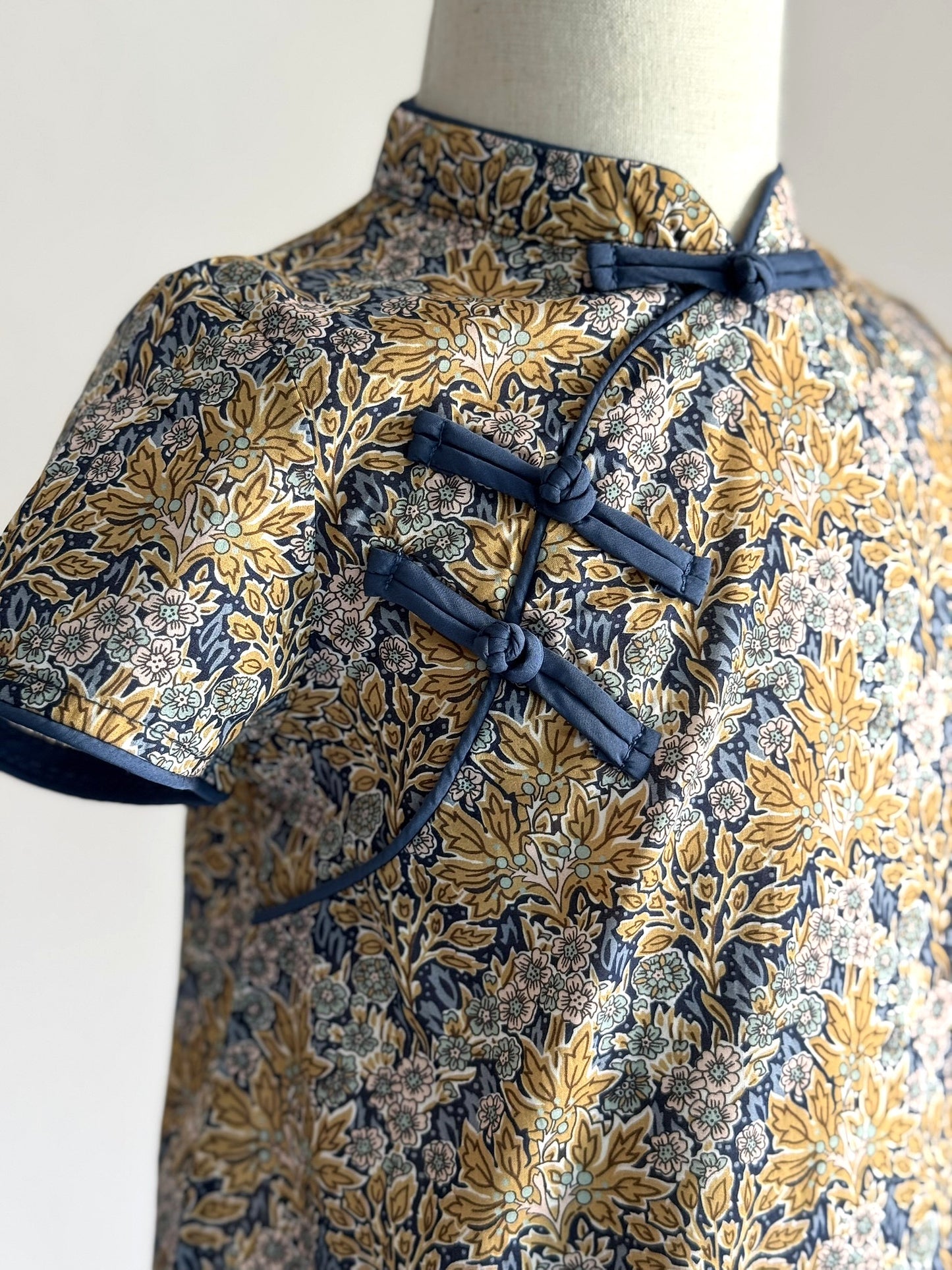 Baby Girl Turmeric Cheongsam Romper with Bow Hairclip