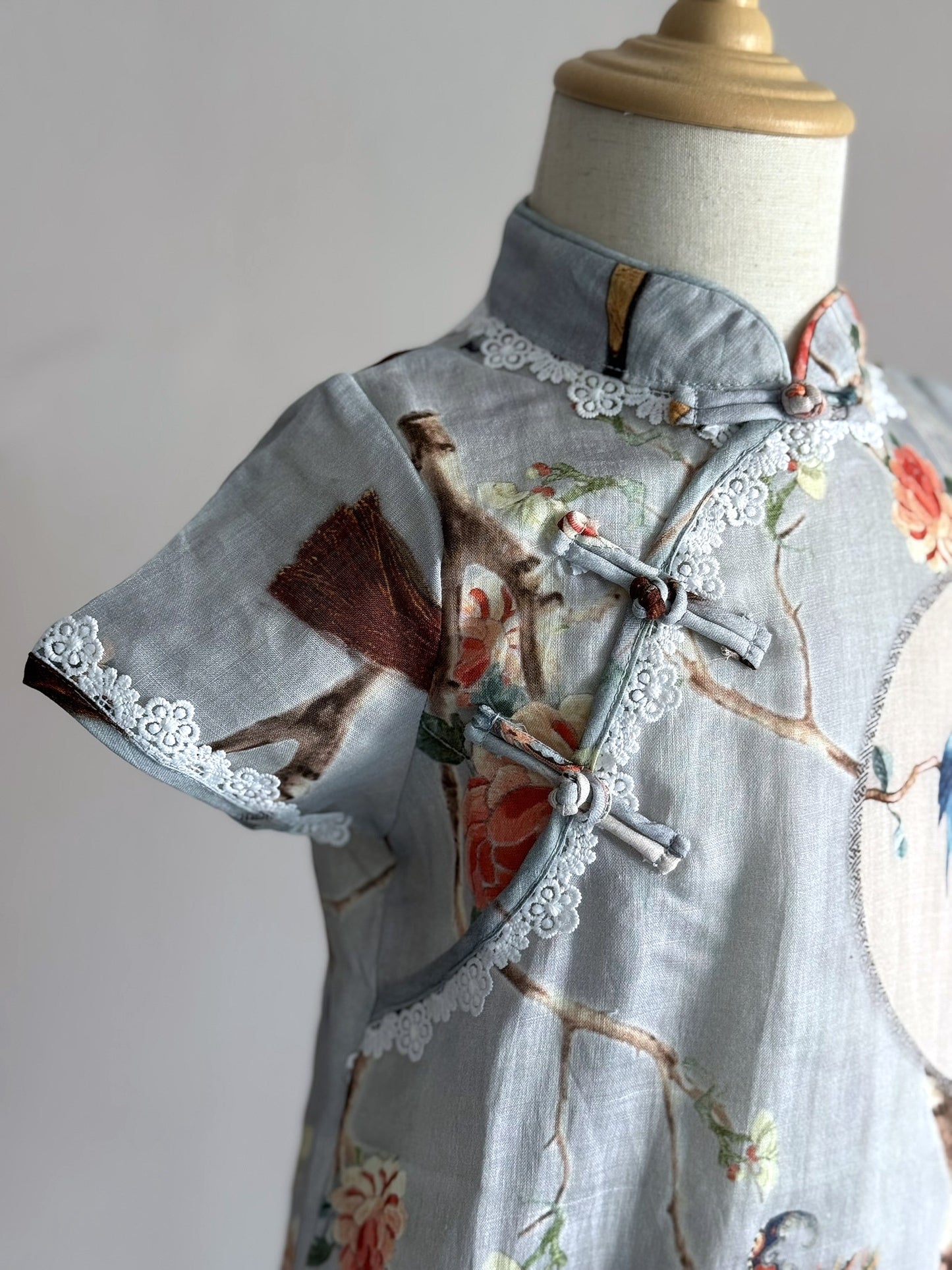 Baby Girl Round Fan Cheongsam Romper