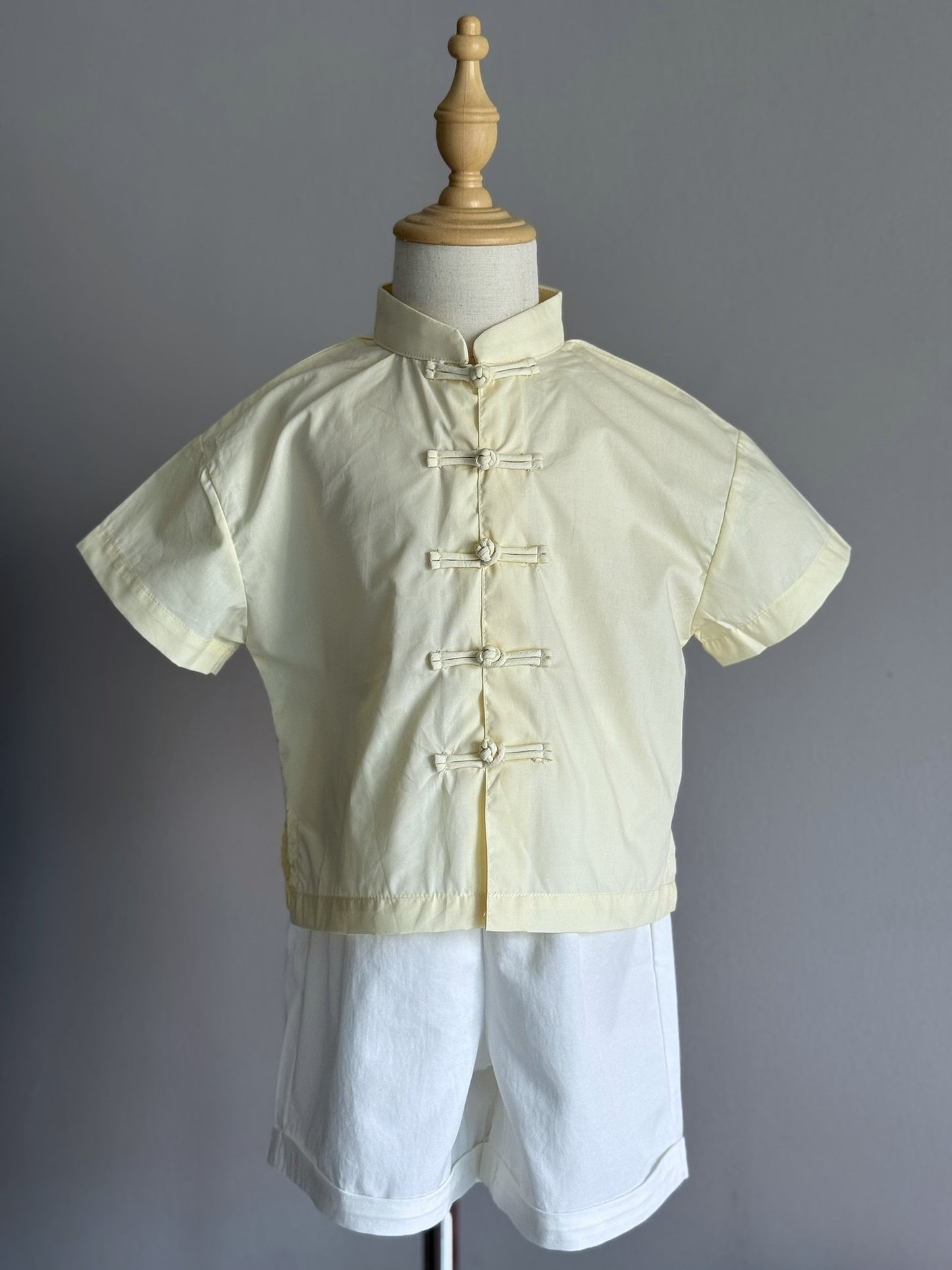 Boys Yellow Cheongsam Set (Top & Shorts)