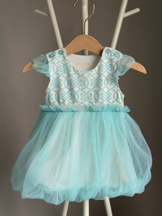 [Preloved] Le Petit Society Baby Blue Cheongsam Dress (6-9m)