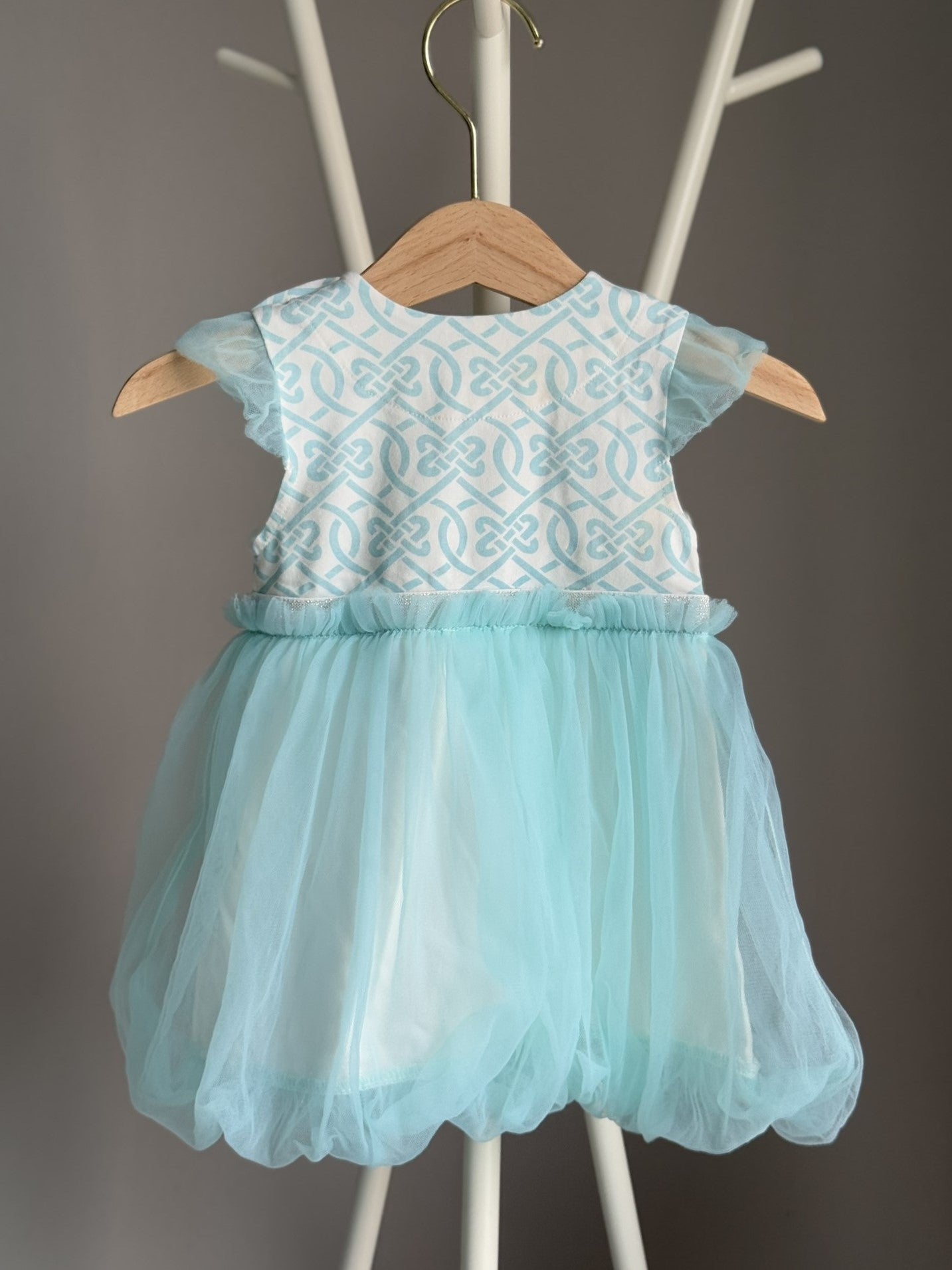 [Preloved] Le Petit Society Baby Blue Cheongsam Dress (6-9m)