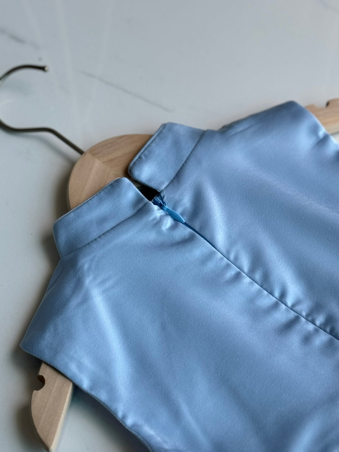 Girls Blue Butterfly Embroidered Cheongsam Dress