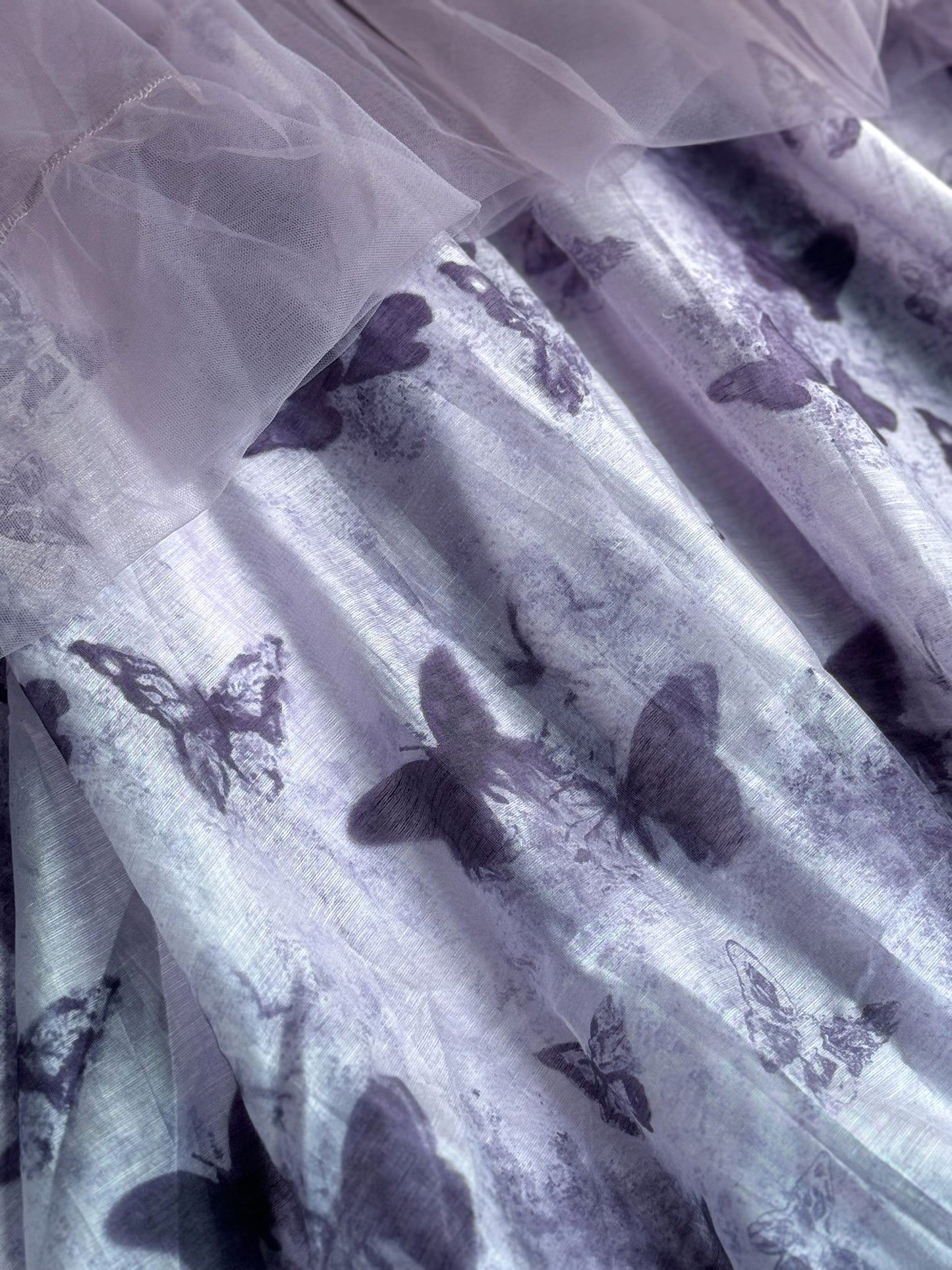 Women Purple Butterfly Fairy Halter Dress