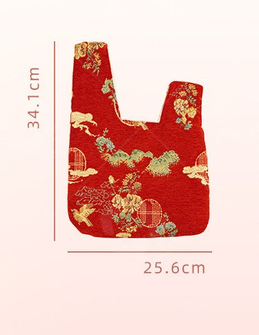 Chinese New Year Floral and Bird Knot Bag