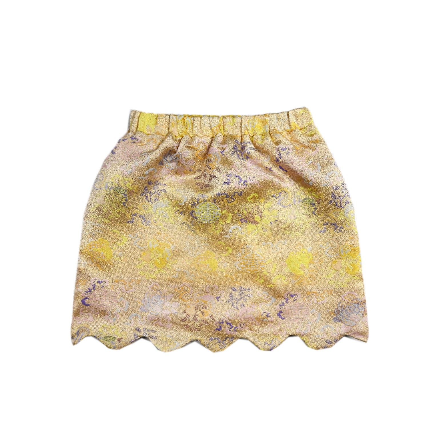 Yellow floral skirt on a white background