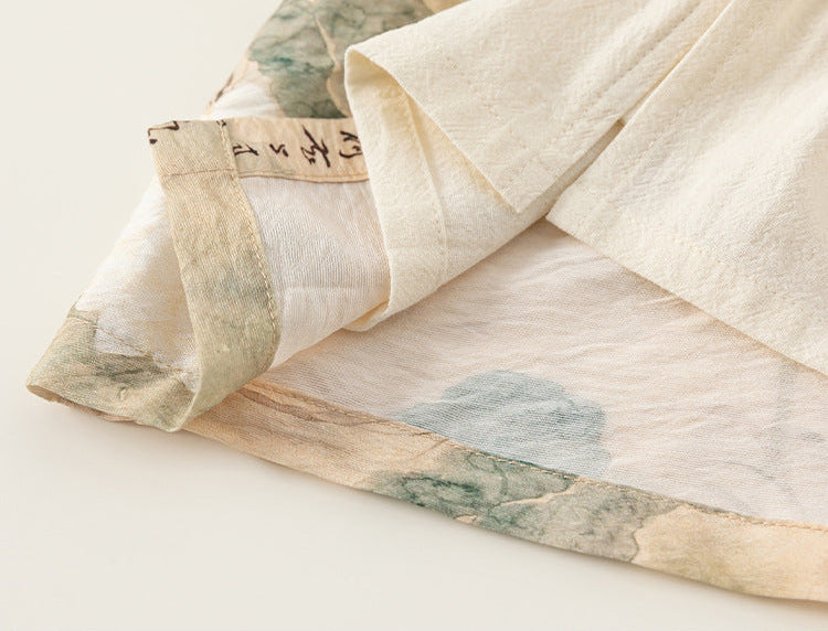 [PREORDER] Boys Lotus Ink-Wash Cheongsam Set (Top & Shorts) [NEW]