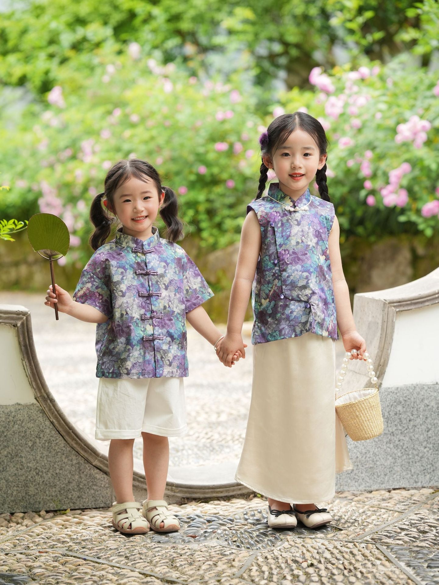 [PREORDER] Girls Purple Jade Cheongsam Vest with Skirt [NEW]