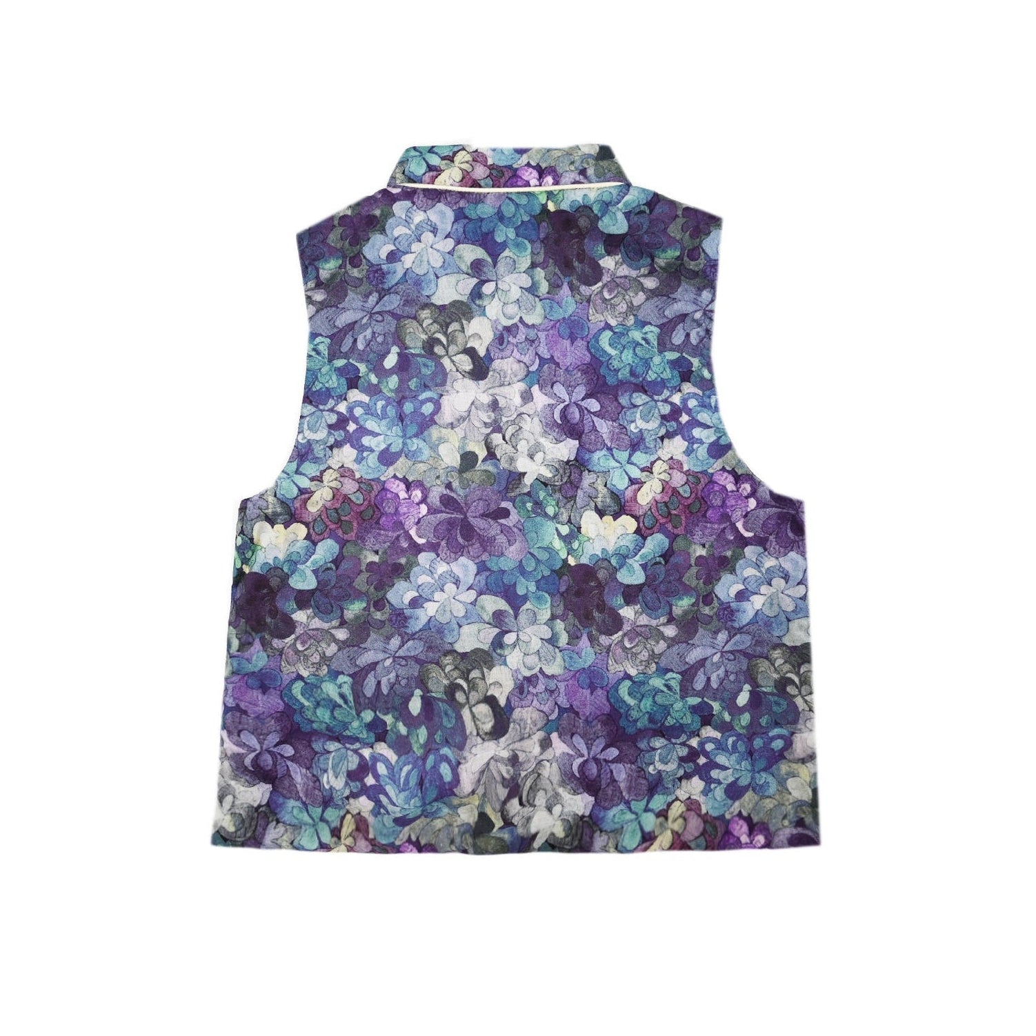 Floral patterned vest on a white background