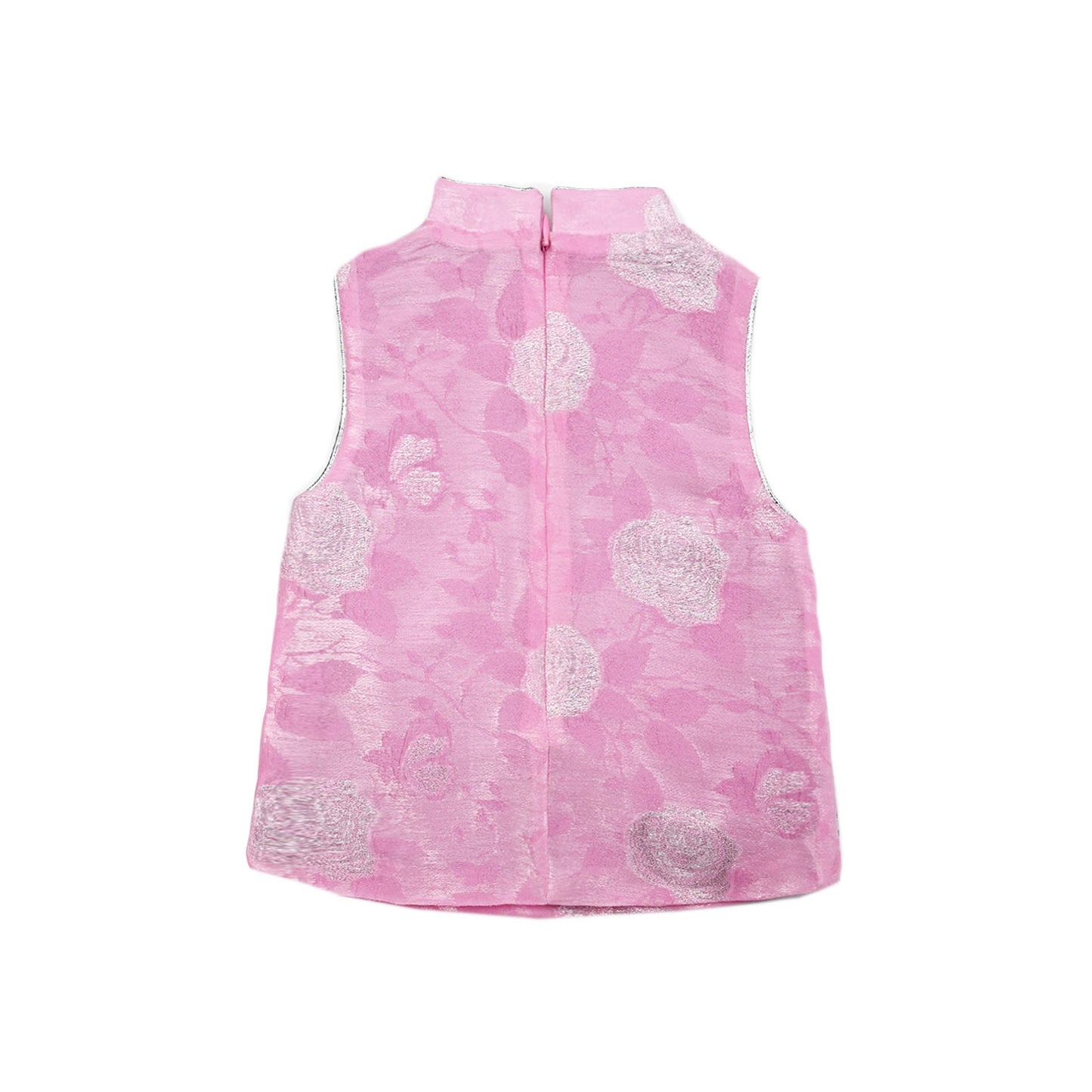[PREORDER] Girls Silver-Thread Rose Cheongsam Vest with Shorts [NEW]