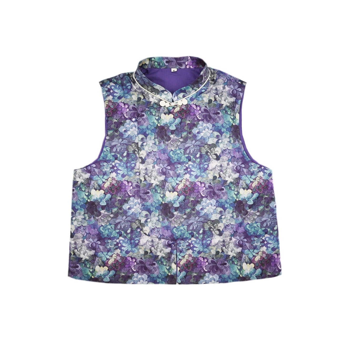 Floral patterned vest on a white background
