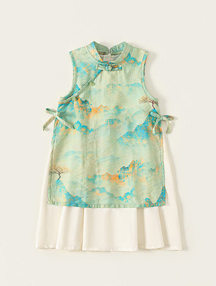 Children's dress with floral pattern on a white background