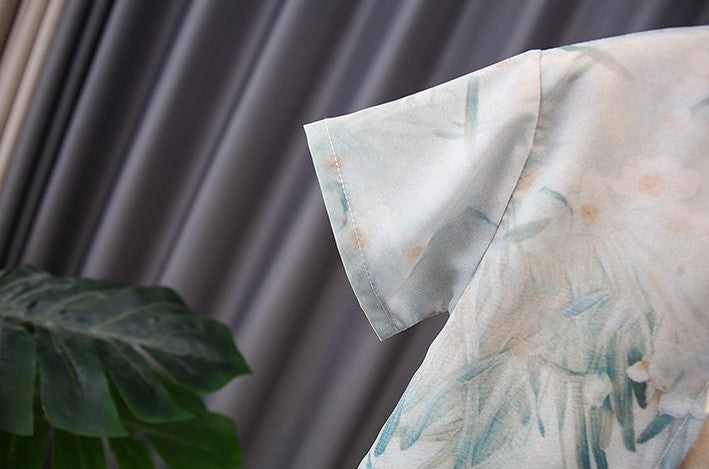 [PREORDER] Boys Aquatic Grass Cheongsam Set (Top & Shorts) [NEW]