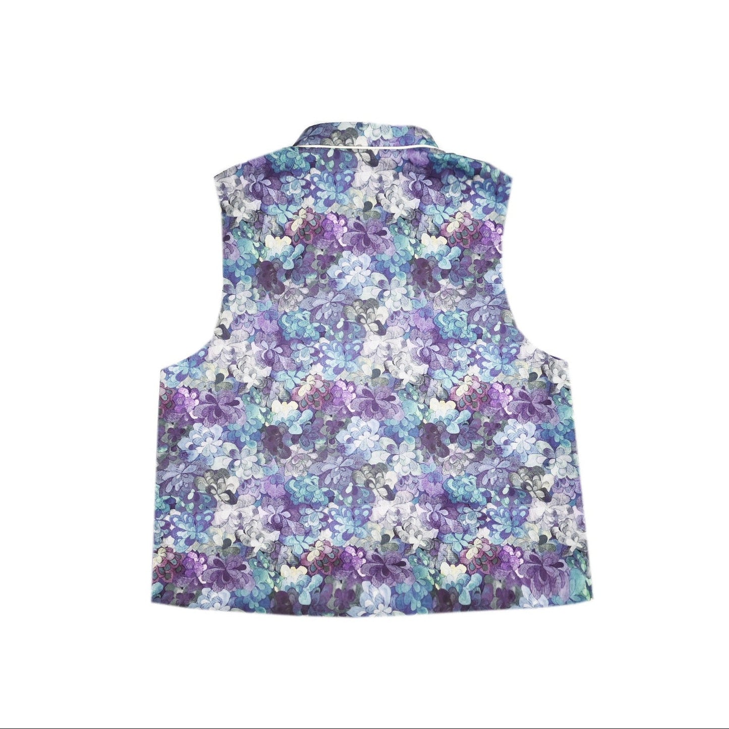 Floral patterned vest on a white background
