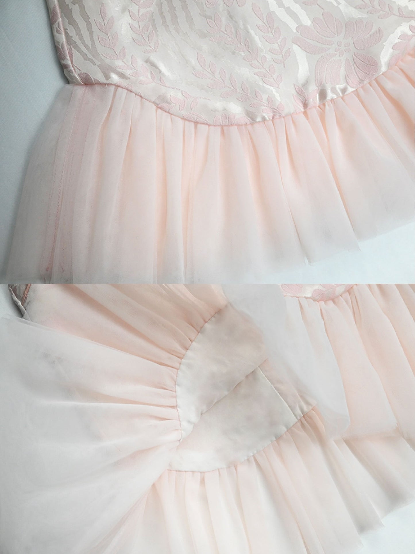 Girls Pink Peach Blossom Sleeveless Cheongsam Tulle Dress
