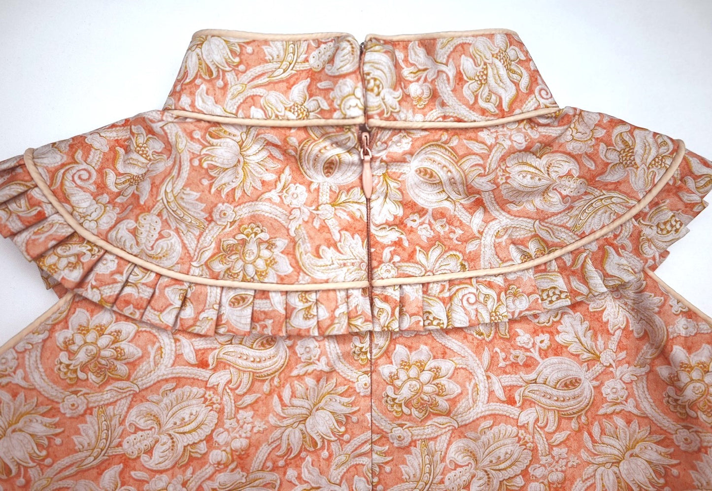 Girls Pink Totem Ruffle Cape Cheongsam Dress