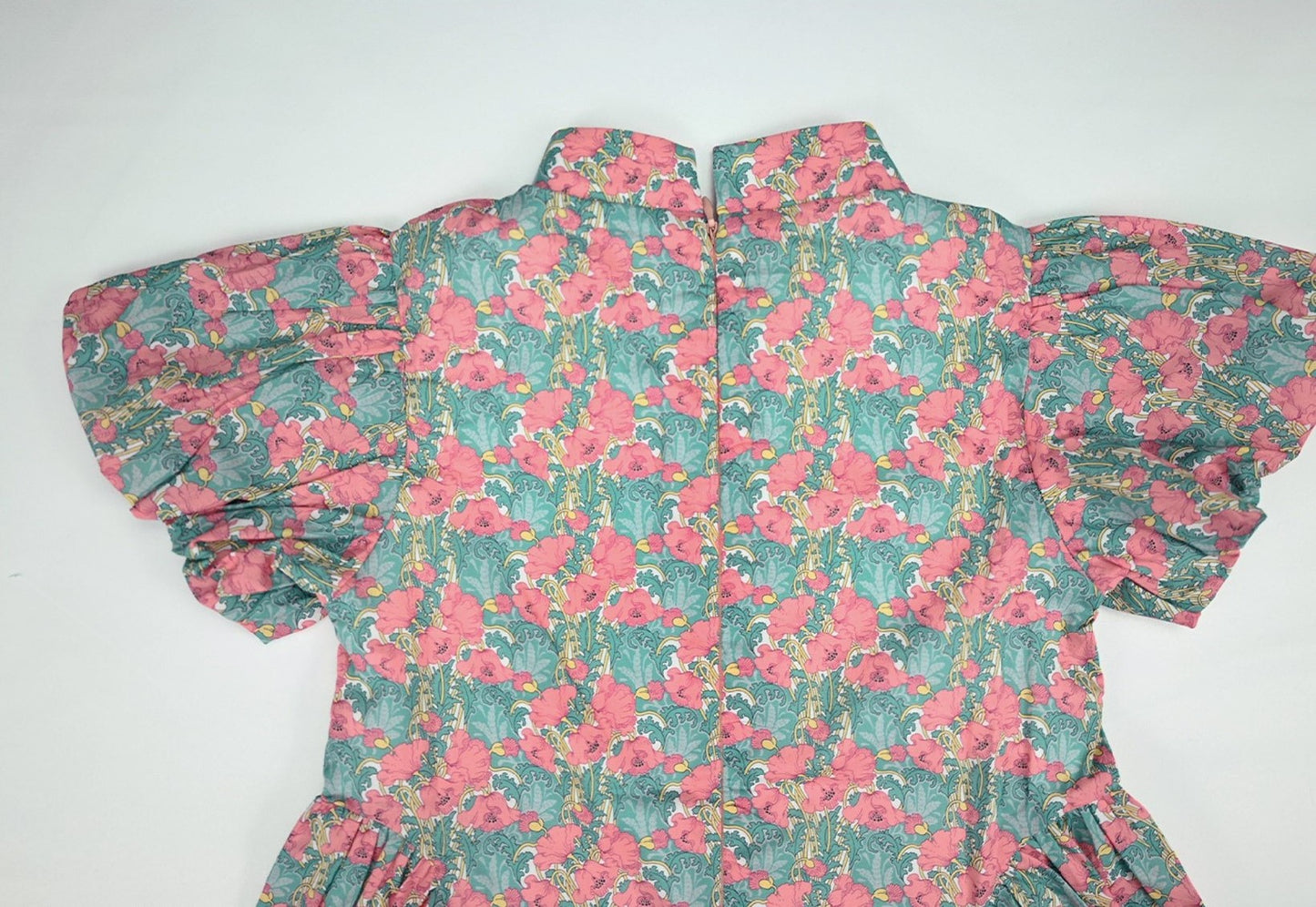 Girls Pink Tulip Puff Sleeve Cheongsam Dress