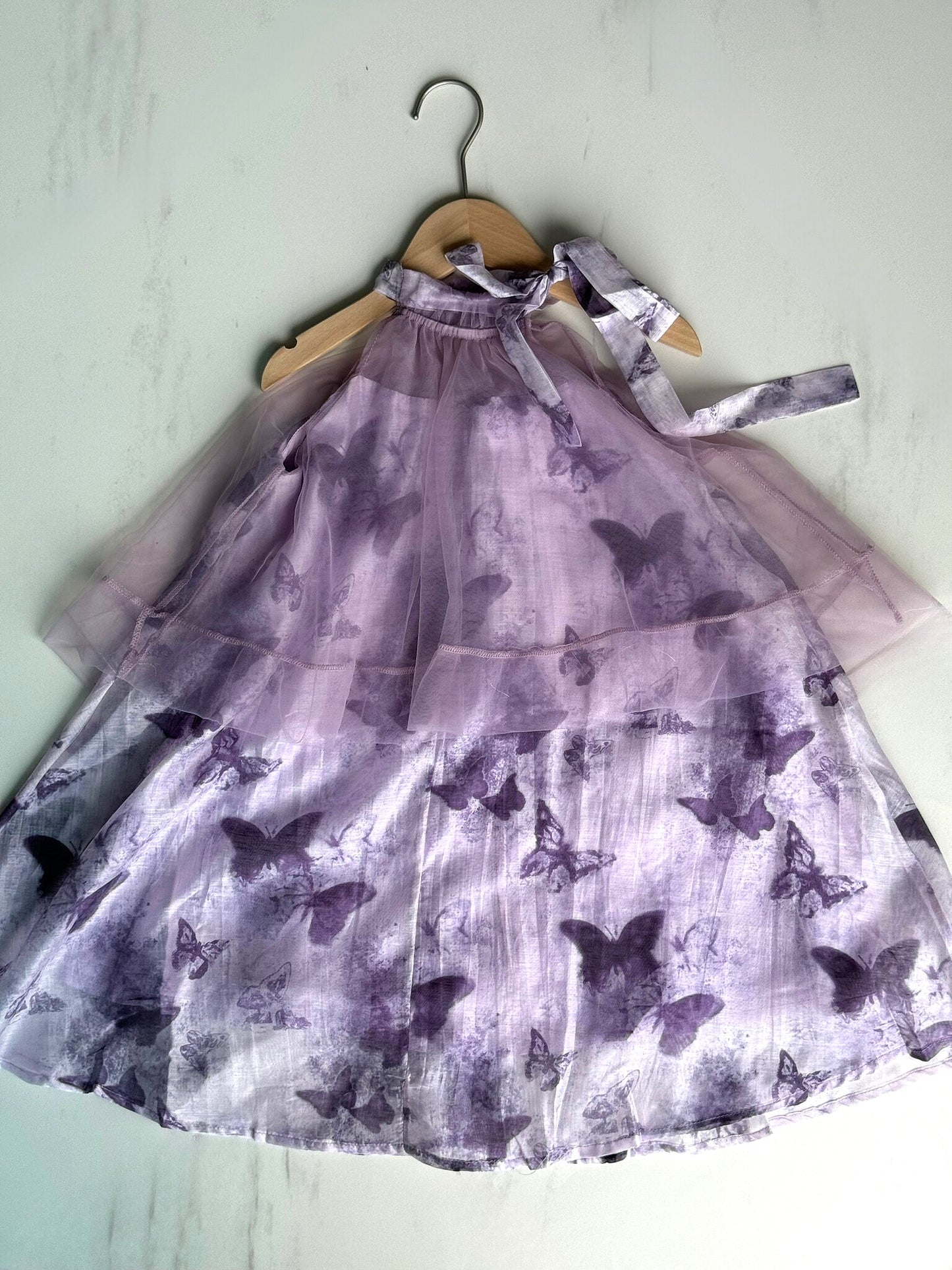 Girls Purple Butterfly Fairy Halter Dress
