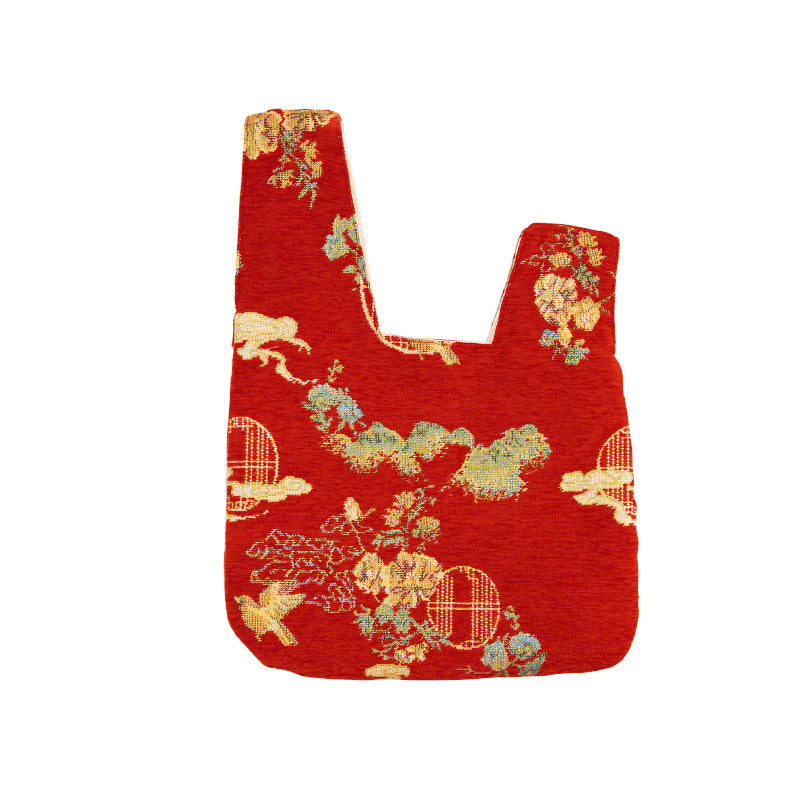 Chinese New Year Floral and Bird Knot Bag