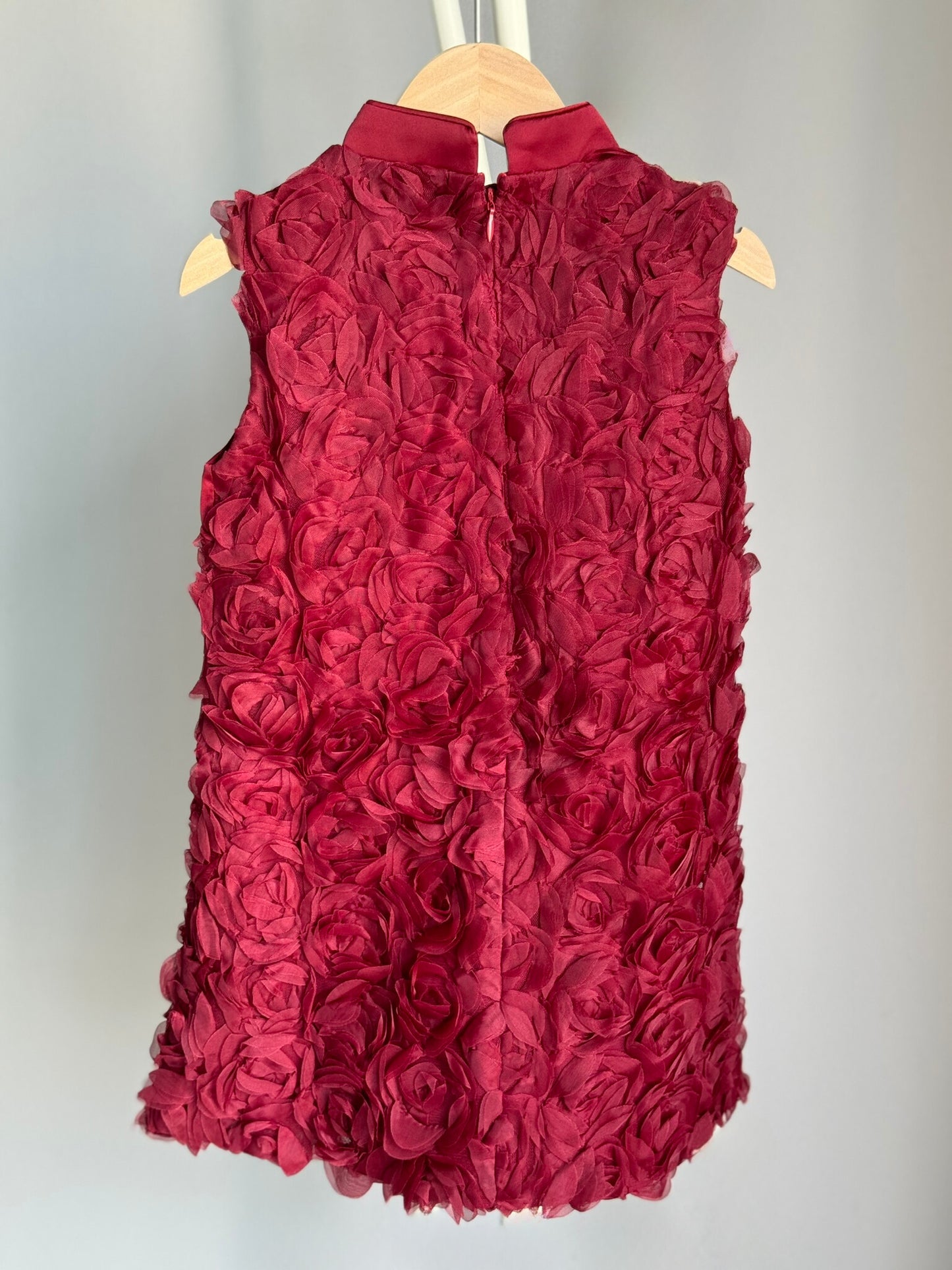 Girls Red Rose Sleeveless Cheongsam Dress