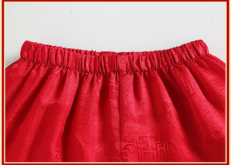Baby Boy Fortune Cheongsam Set (Top, Shorts & Chinese Hat)